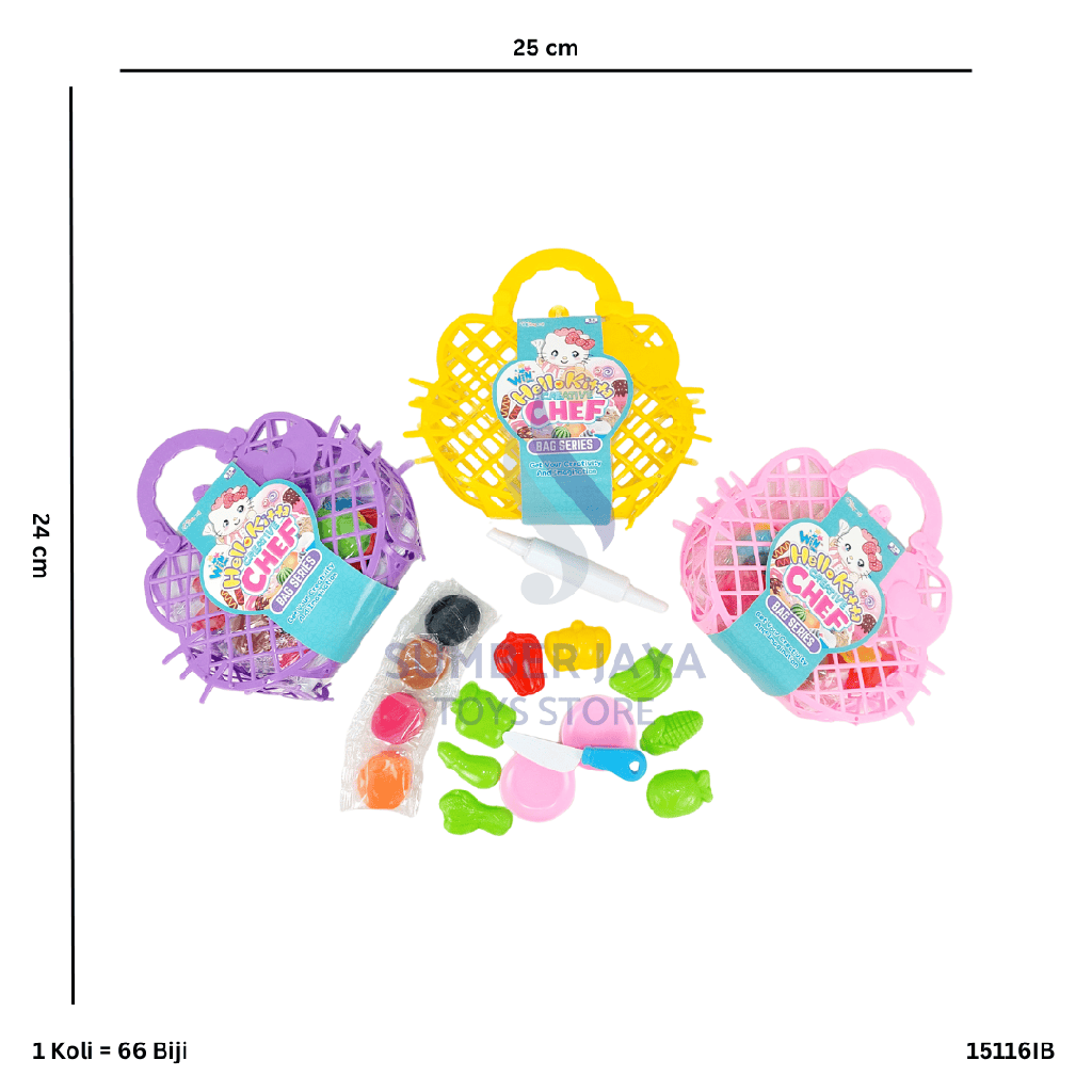 HELLOKITTA BAG+WINDOH FRUITS 16IB