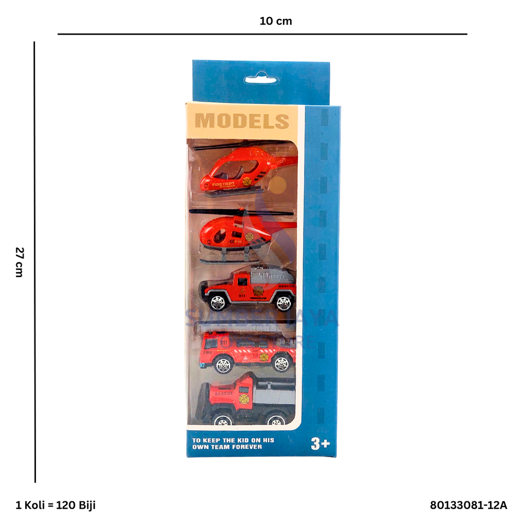 5PC METAL RESCUE CAR 081-12A