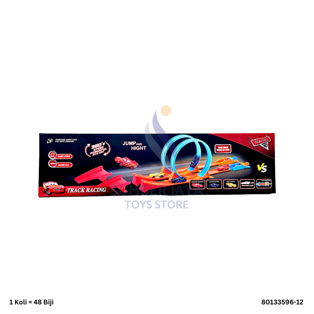 TRACK RACING CARS WITH 3 CARS JUMPER 596-12