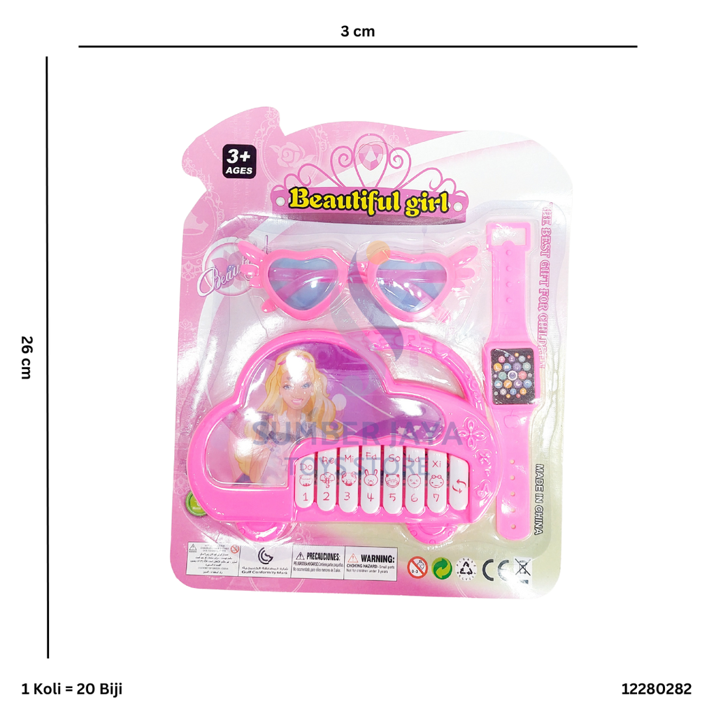FASHION GIRL PIANO + KACAMATA + JAM 280282