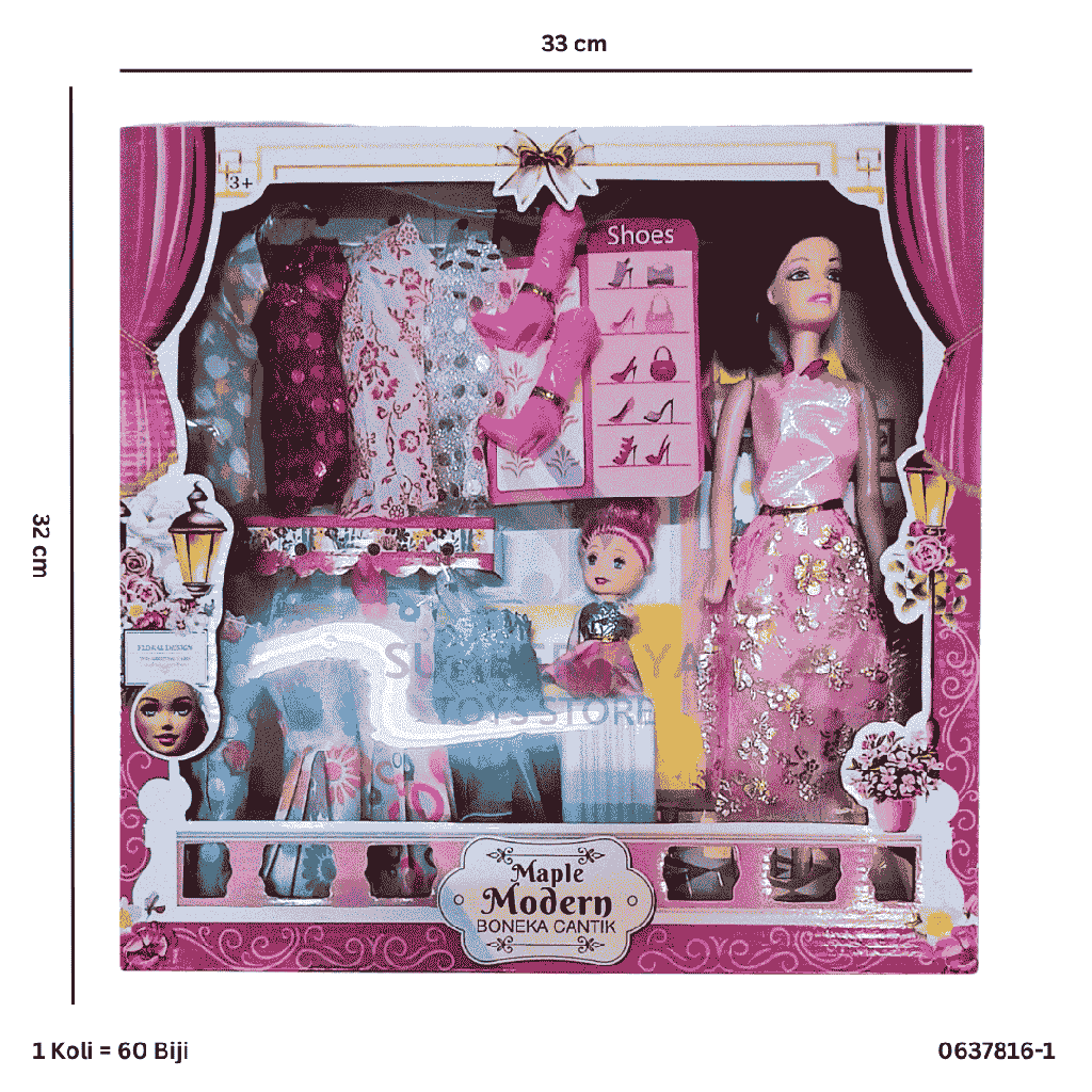 BONEKA BESAR 8 BAJU + KOPER SEPATU 7816-1