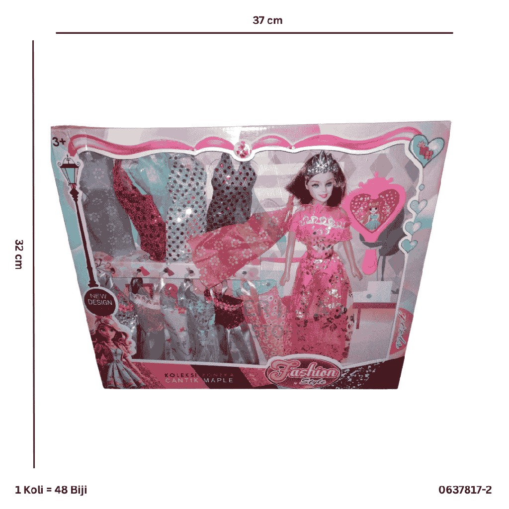 BONEKA SET 12 BAJU SISIR MIX 7817-2
