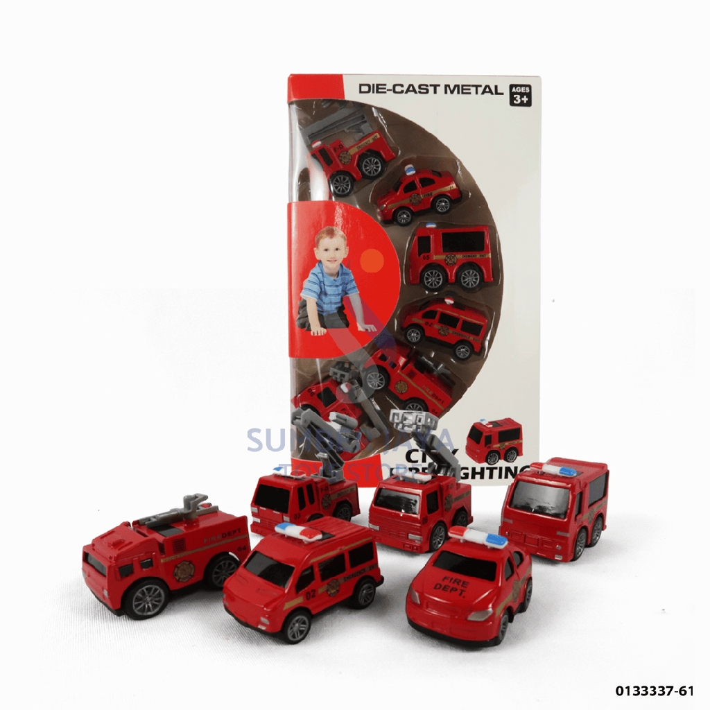 DIECAST CITY FIRE 6PCS 337-61