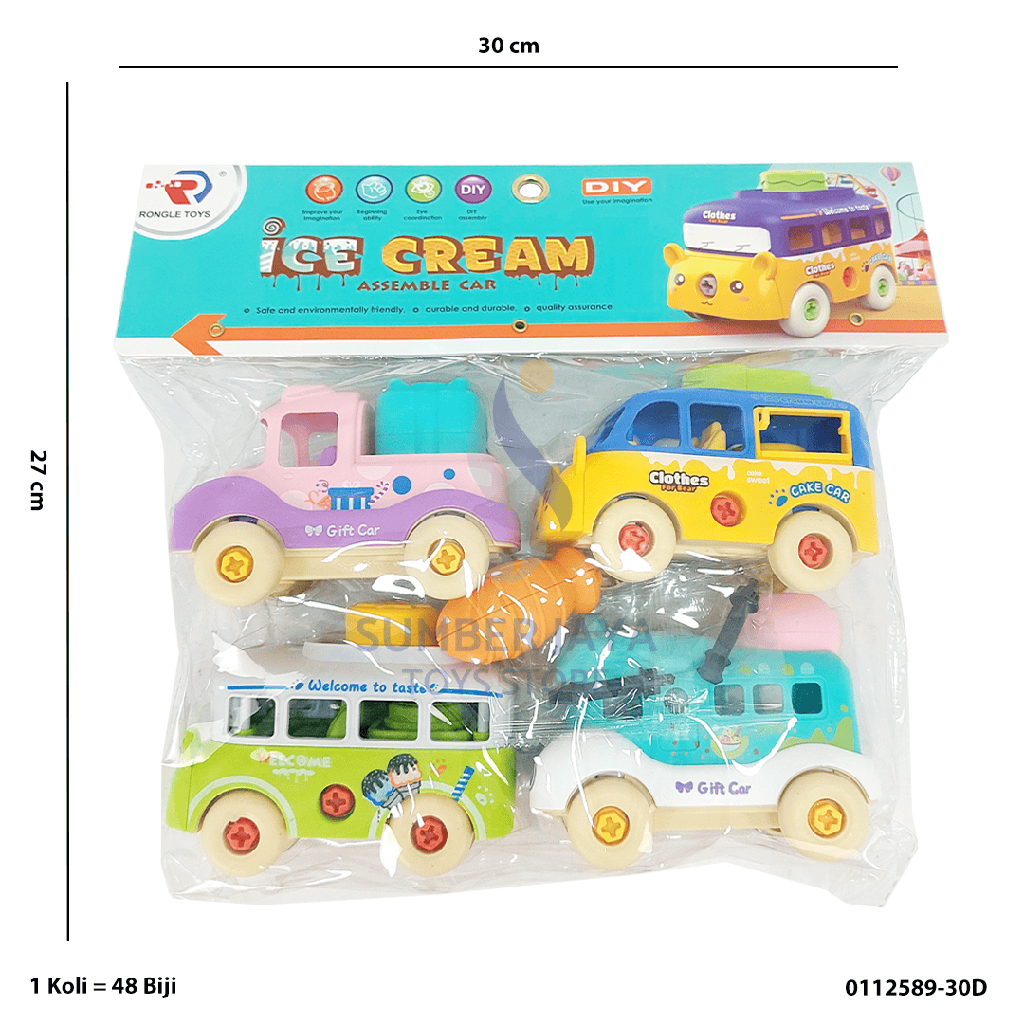 ICE CREAM ASAMBLE CAR 4PC 589-30D