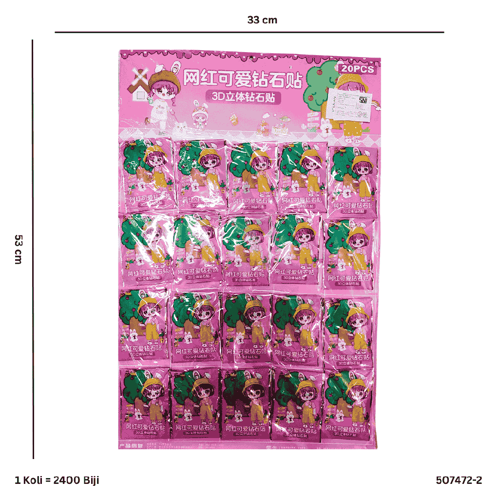 STICKER DIY AESTHETIC + BEADS PINK FARM GIRL 472-2