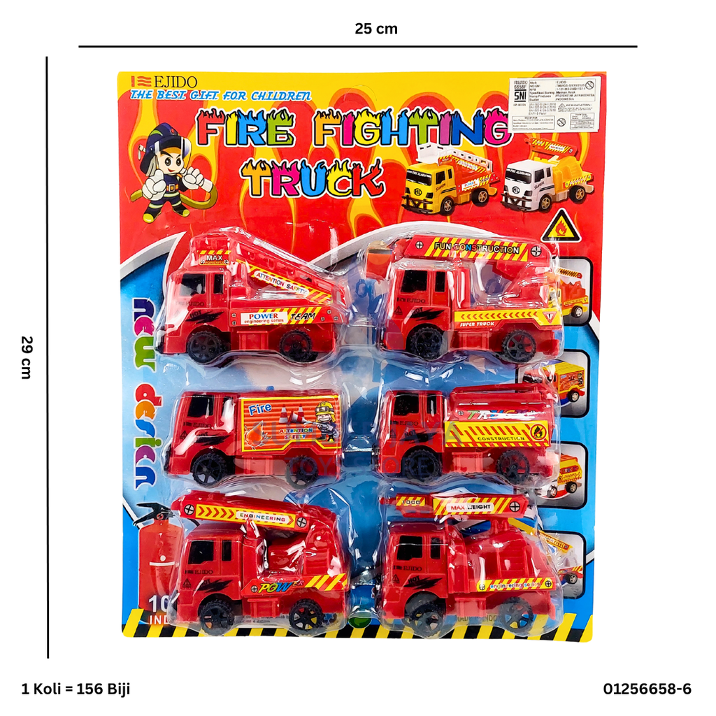 FIRE TRUCK 4PCS+BUS 6658-6