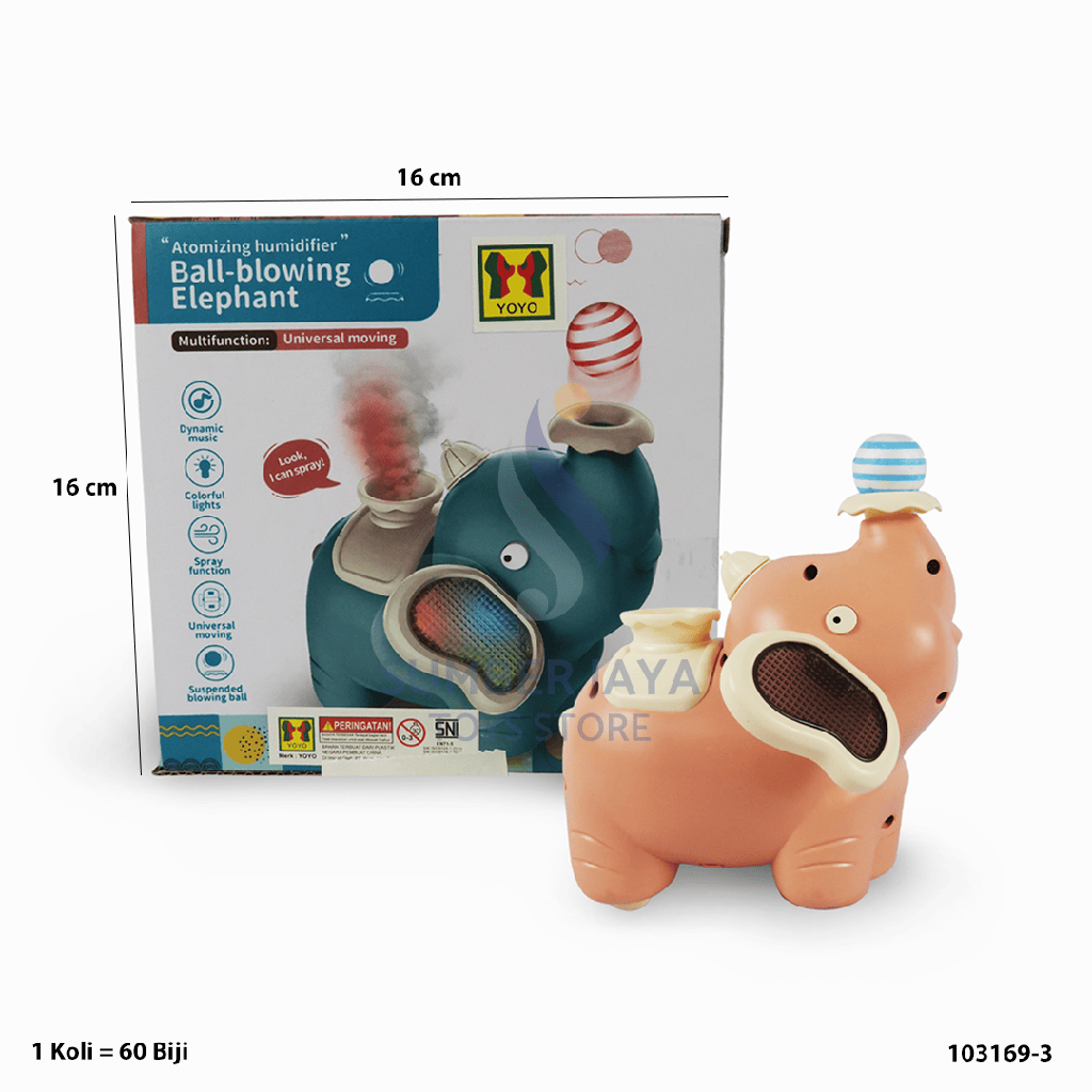 BALL BLOWING ELEPHANT 169-3