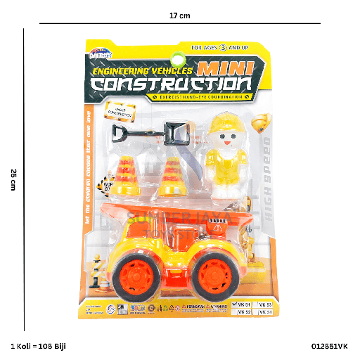 [012551VK] TRUCK MINI CONTRUCTION FIRE + SEKOP VK 51