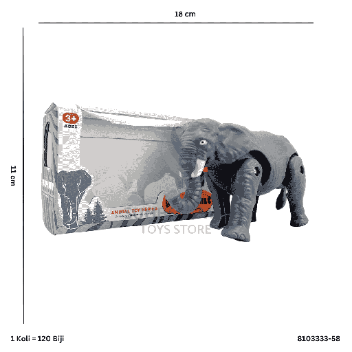 [8103333-58] B/O ANIMAL GAJAH 333-58