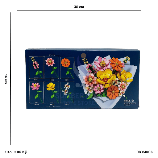 [083SI006] FUNNY BLOCK FLOWER SI 006