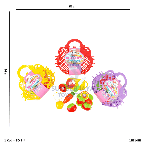 [15114IB] HELLOKITTA BAG+CUT FRUITS 14IB