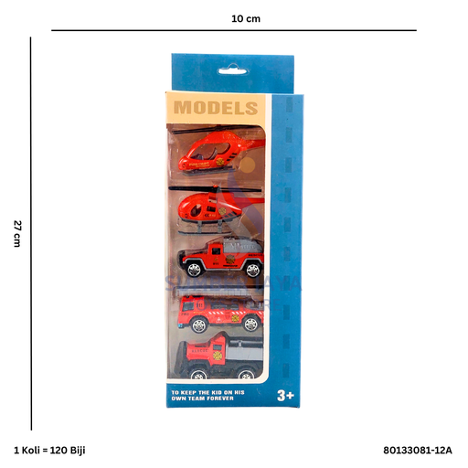 [80133081-12A] 5PC METAL RESCUE CAR 081-12A