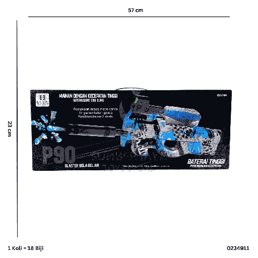 [0234911] PISTOL P90 HITAM 911