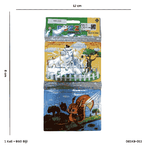 [081K9-011] 2PC ZOO ANIMAL 4ASST K9-011