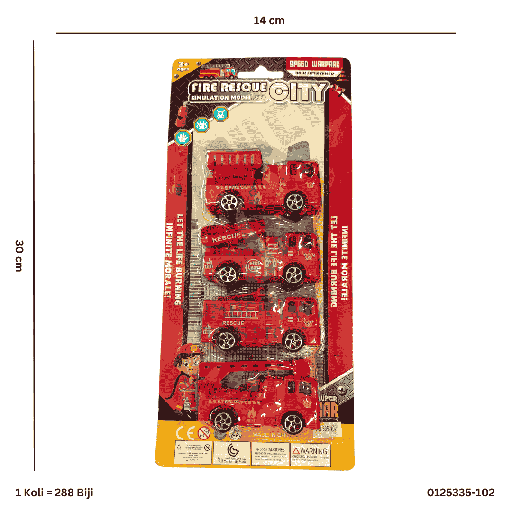 [0125335-102] PULLBACK FIRE TRUCK 335-102