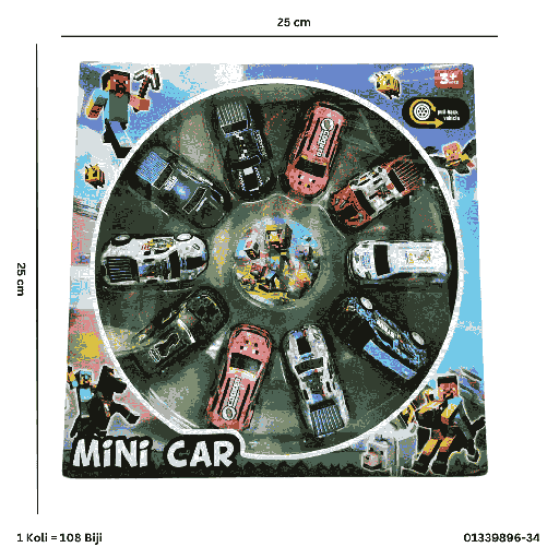 [01339896-34] PULLBACK MINI CARS 9896-34