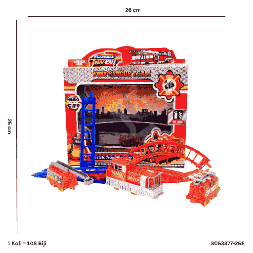 [8053877-26E] B/O TRAIN FIRE RESCUE 877-26E