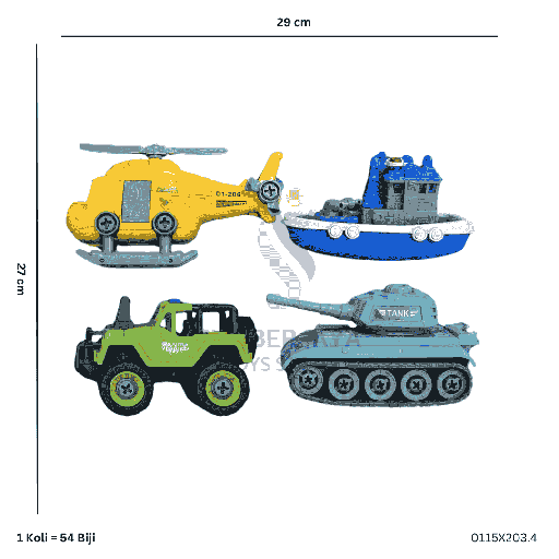 [0115X203.4] BATTLE SHIP 4PC COMBAT X203.4
