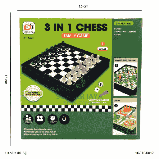 [103TBK017] 3 IN 1 CHESS TBK-017