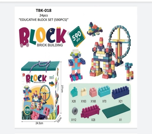 [083TBK018] BLOCK BRICKS BUILDING 590PC TBK-018
