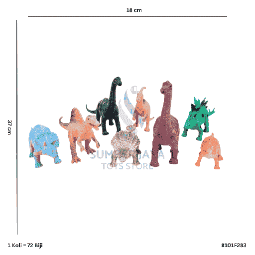 [8101F283] 8PC DINO WORLD F283