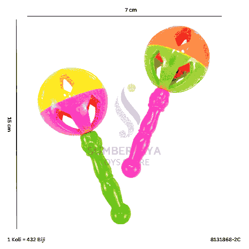 [8131868-2C] 2PC BABY RATTLE 868-2C