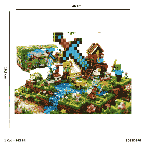 [8083D676] RPK MINECRAFT FIGURE W/ FLORAL D676
