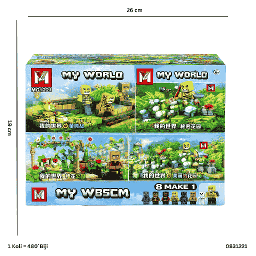 [0831221] RPK MINECRAFT FIGURE W/ CHERRY BLOSSOM PARK 1221