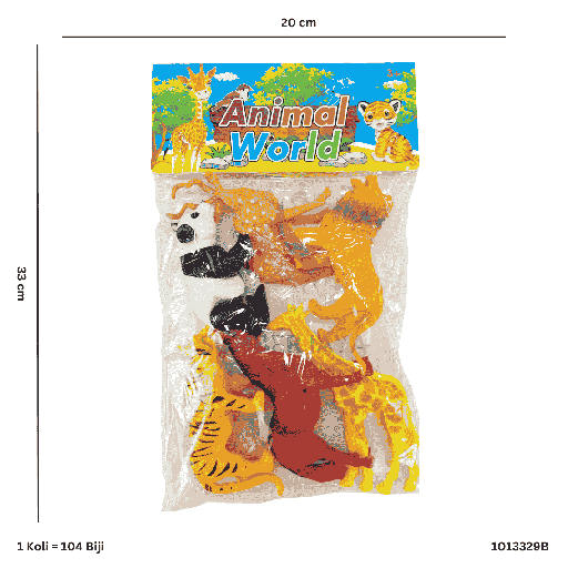 [1013329B] ANIMAL WORLD 6PC 3329B