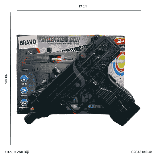 [02348180-41] MICRO UZI TOY GUN + SOUND + LIGHT + PROJECTION 8180-41