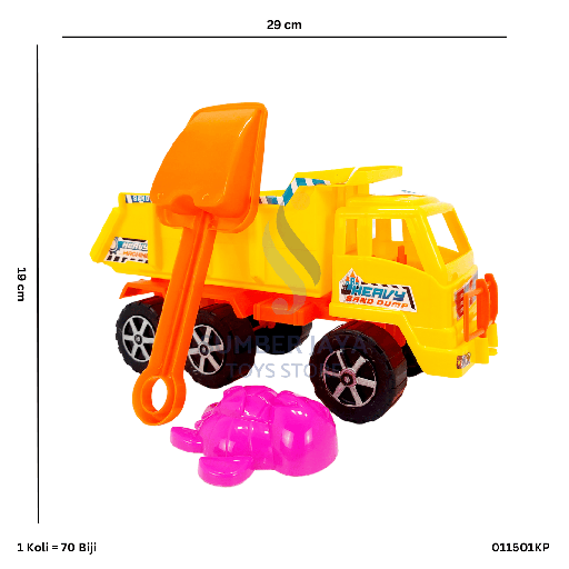 [011501KP] DUMP TRUCK MIRING PENDEK + MAINAN PASIR KTG KP 01
