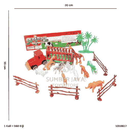 [1018617] ANIMAL 12P W/TRUCK 8617