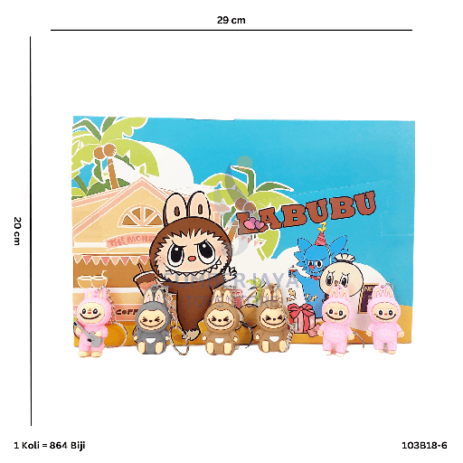 [103B18-6] RUBBER LABUBU KEYCHAIN B18-6