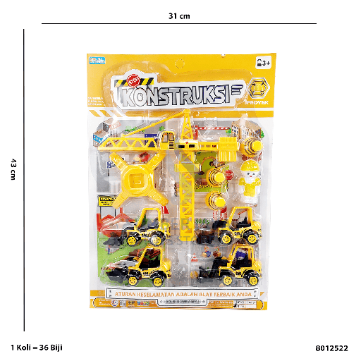 [8012522.20] MINI KONTRUKSI 4PCS + CRANE 22.20